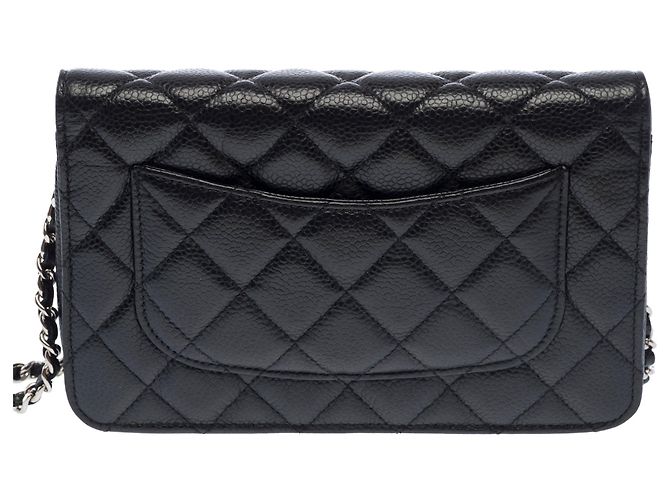 Borsa CHANEL Wallet on Chain in Pelle Nera - 103733 Nero - vista 3
