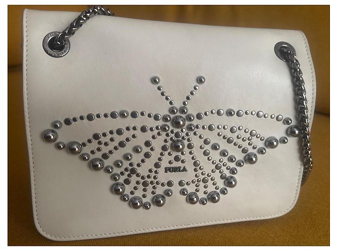 Borsa Furla Bianca con Farfalle con Borchie Bianco - vista 2