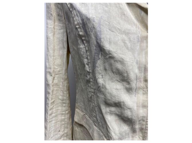 Blazer Prada Vintage con stampa astratta 100% lino – Made in Italy (IT 46) - vista 3