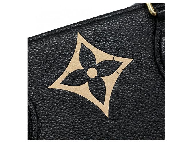 Borsa Tote Louis Vuitton Monogram Empreinte Bicolor OnTheGo MM Nero Beige - vista 6