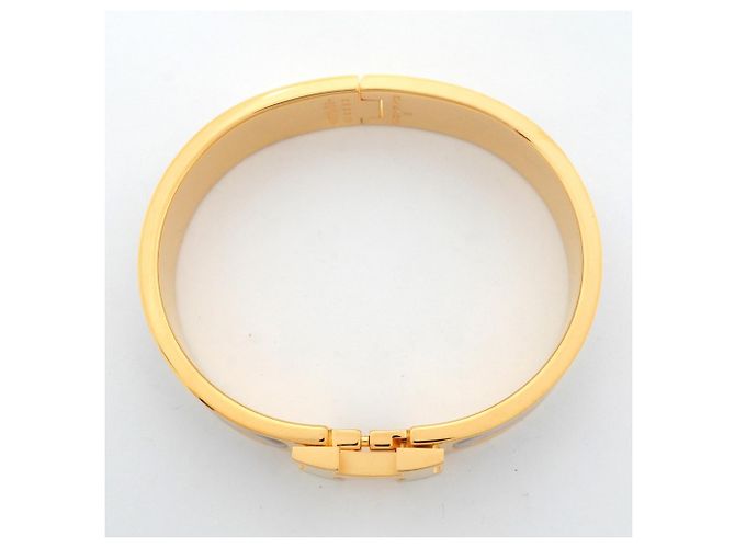 Hermès Pulsera Hermes Bangle Clic Clac PM GP Bañada en Oro Beige Dorado - vista 3