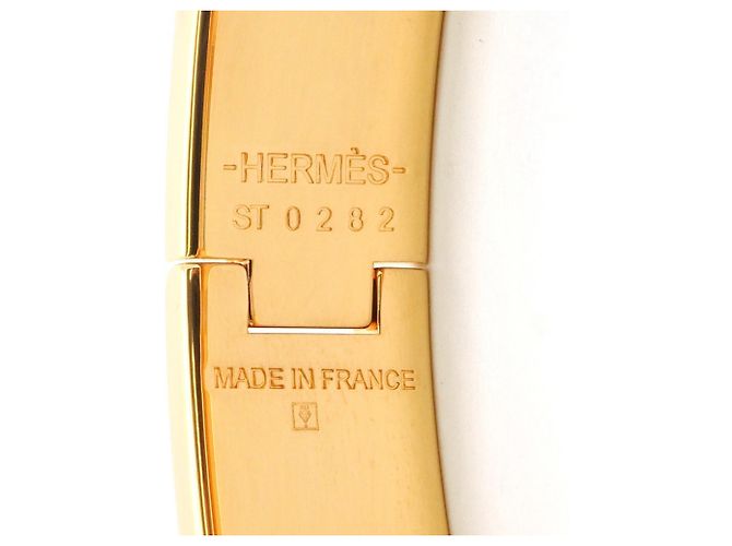 Hermès Pulsera Hermes Bangle Clic Clac PM GP Bañada en Oro Beige Dorado - vista 5