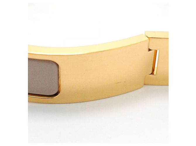 Hermès Pulsera Hermes Bangle Clic Clac PM GP Bañada en Oro Beige Dorado - vista 7