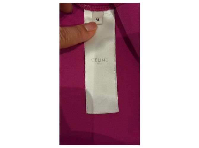 Céline Camiseta Celine Paris Logo Rosa - vista 4