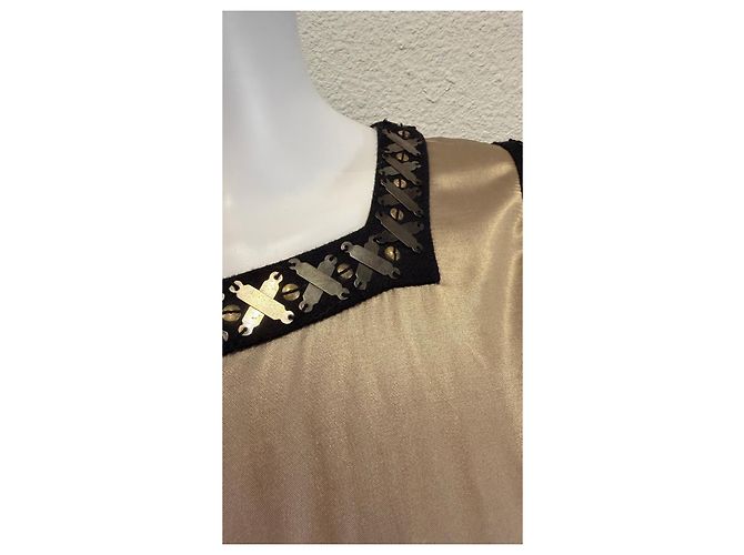 Vestido de seda con adornos Etro Beige - vista 2