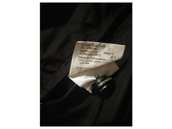 Parka con capucha de cuero negro Karl Lagerfeld - vista 7