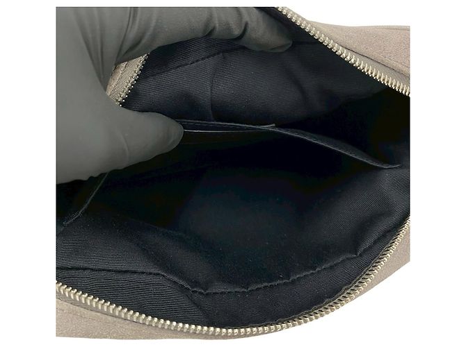 Borsa a tracolla in pelle grigia Saint Laurent Marrone - vista 10
