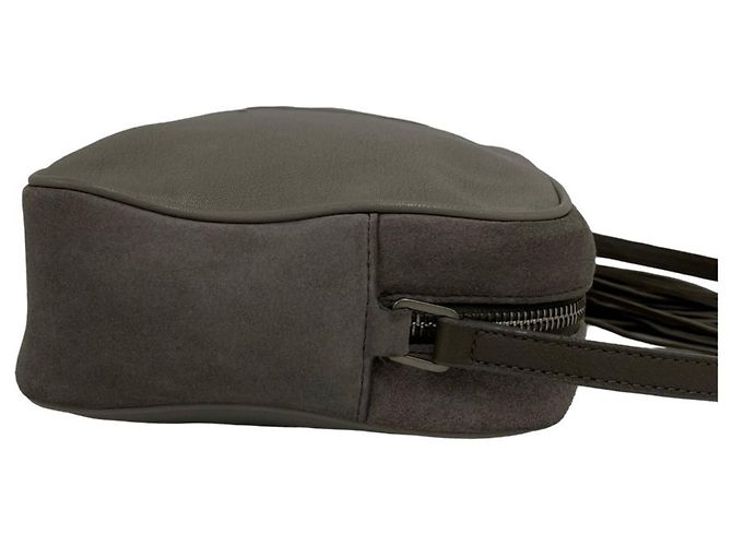 Borsa a tracolla in pelle grigia Saint Laurent Marrone - vista 6