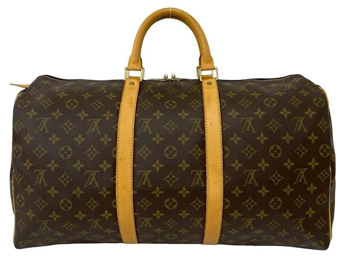 Borsa Boston Louis Vuitton Vintage Keepall 50 Monogram Leather Marrone - vista 3