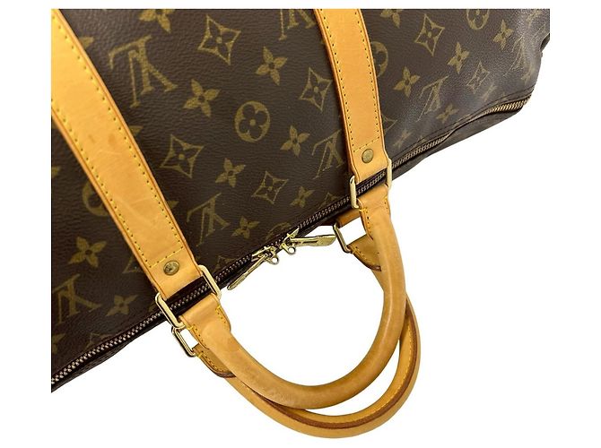 Borsa Boston Louis Vuitton Vintage Keepall 50 Monogram Leather Marrone - vista 4