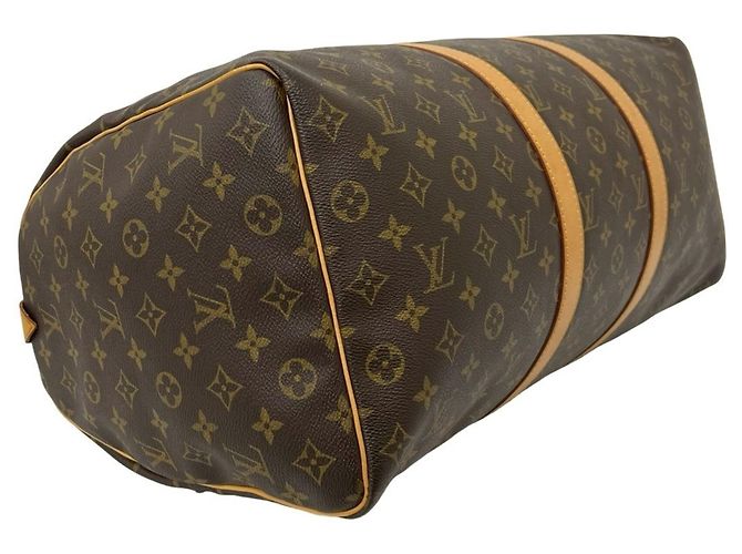 Borsa Boston Louis Vuitton Vintage Keepall 50 Monogram Leather Marrone - vista 7