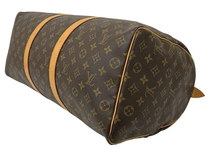 Borsa Boston Louis Vuitton Vintage Keepall 50 Monogram Leather Marrone - vista 8