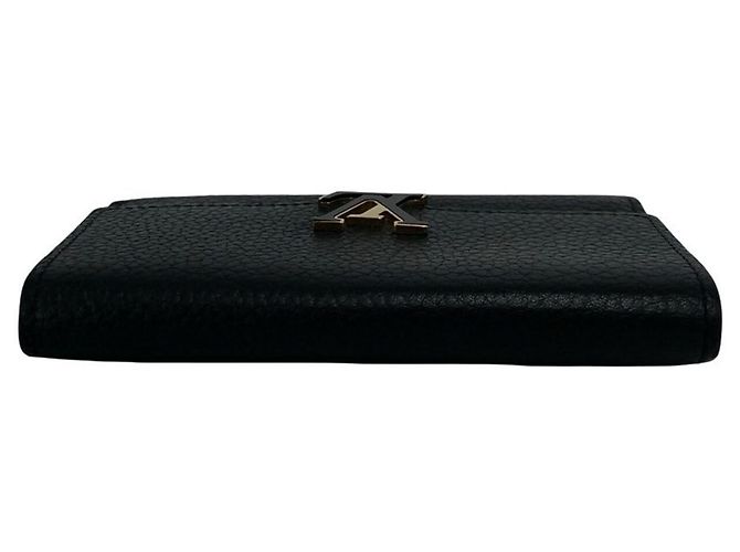 Louis Vuitton Portefeuille Capucines Compact Leder Dreifach-Geldbörse Schwarz - Ansicht 3