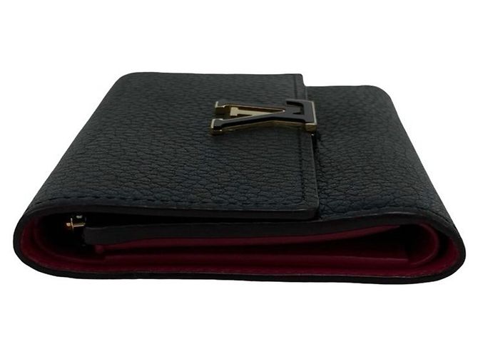Louis Vuitton Portefeuille Capucines Compact Leder Dreifach-Geldbörse Schwarz - Ansicht 4