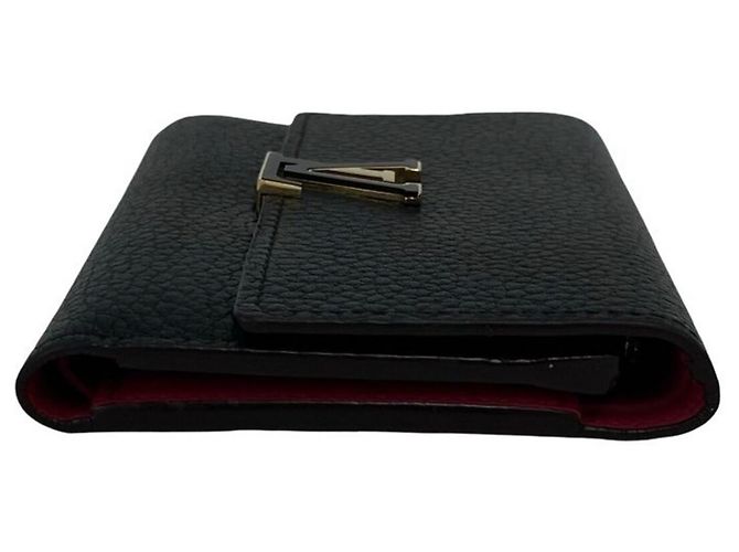Louis Vuitton Portefeuille Capucines Compact Leder Dreifach-Geldbörse Schwarz - Ansicht 5