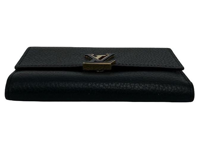 Louis Vuitton Portefeuille Capucines Compact Leder Dreifach-Geldbörse Schwarz - Ansicht 6
