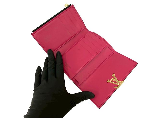Louis Vuitton Portefeuille Capucines Compact Leder Dreifach-Geldbörse Schwarz - Ansicht 7