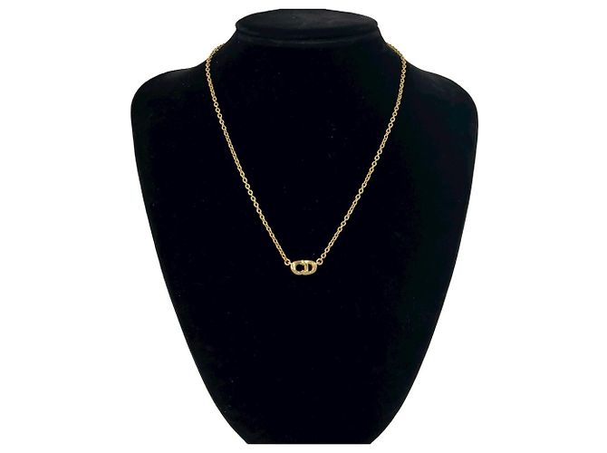Collana Christian Dior con motivo logo CD placcata oro D'oro - vista 2