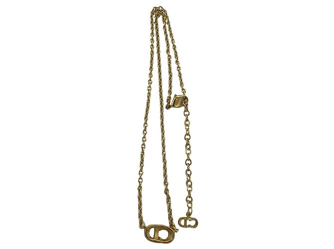 Collana Christian Dior con motivo logo CD placcata oro D'oro - vista 5