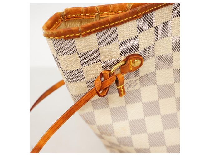 Borsa Tote Louis Vuitton Damier Azur Neverfull MM Bianco - vista 10