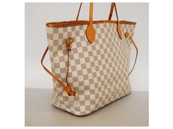 Borsa Tote Louis Vuitton Damier Azur Neverfull MM Bianco - vista 2