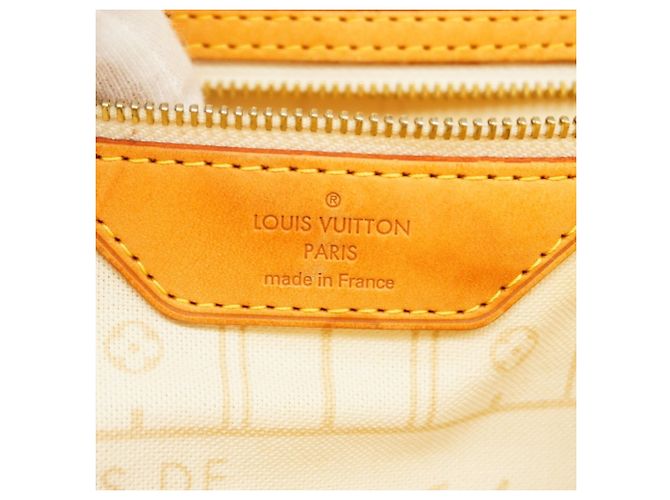 Borsa Tote Louis Vuitton Damier Azur Neverfull MM Bianco - vista 5