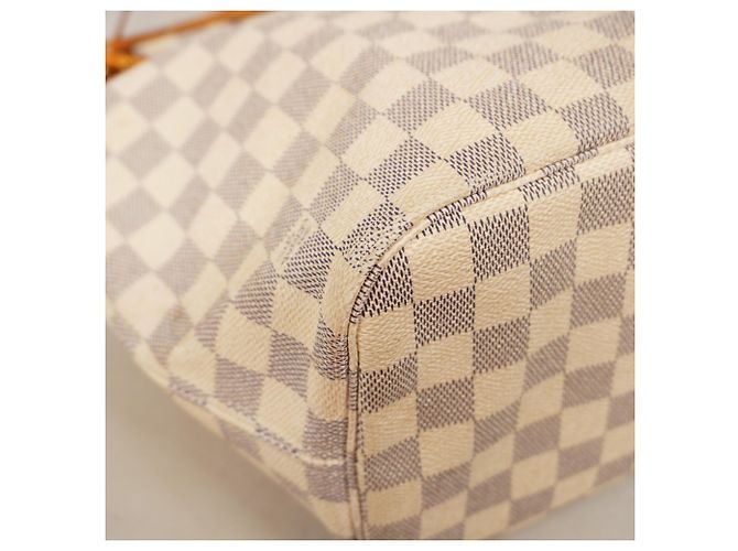 Borsa Tote Louis Vuitton Damier Azur Neverfull MM Bianco - vista 6