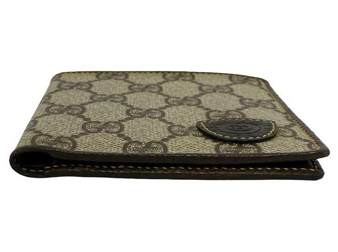 Cartera de cuero con patrón GG Vintage Gucci Castaño - vista 6