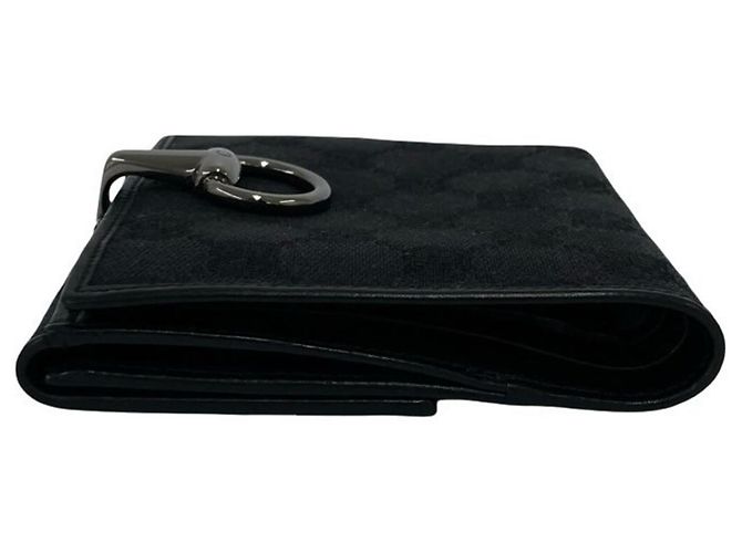 Portafoglio Bi-Fold Gucci in tela e pelle nera Nero - vista 4