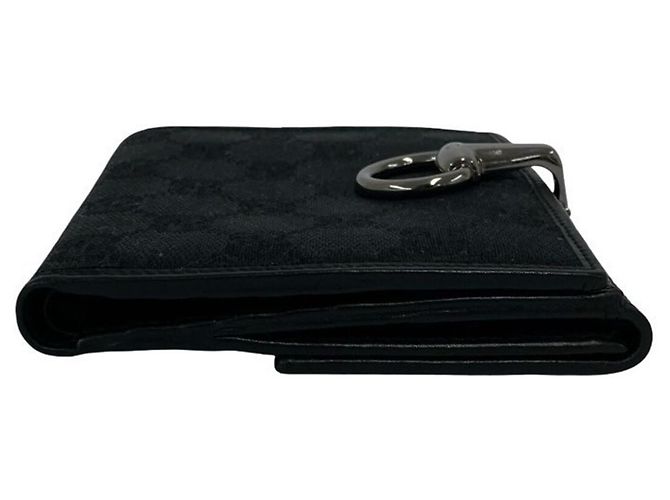 Portafoglio Bi-Fold Gucci in tela e pelle nera Nero - vista 5