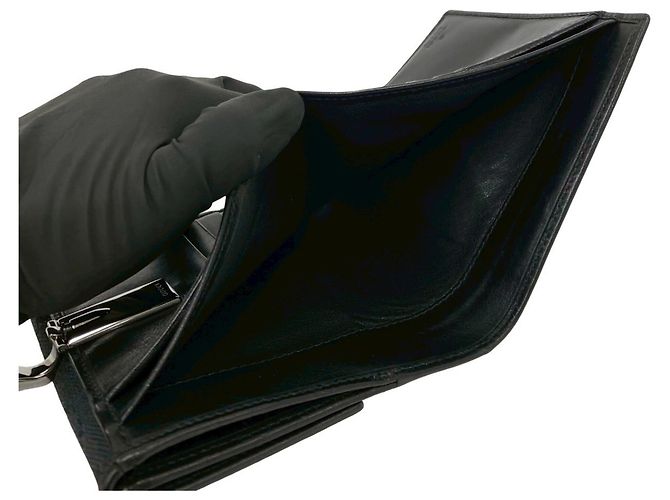 Portafoglio Bi-Fold Gucci in tela e pelle nera Nero - vista 8