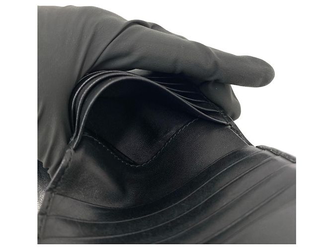 Portafoglio Bi-Fold Gucci in tela e pelle nera Nero - vista 9