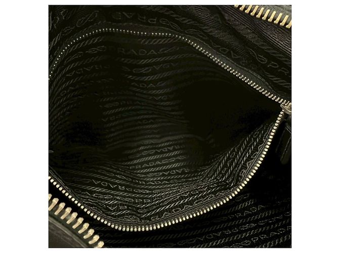 Tote a spalla in nylon e pelle Prada Nero - vista 10