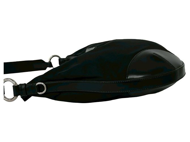 Tote a spalla in nylon e pelle Prada Nero - vista 5