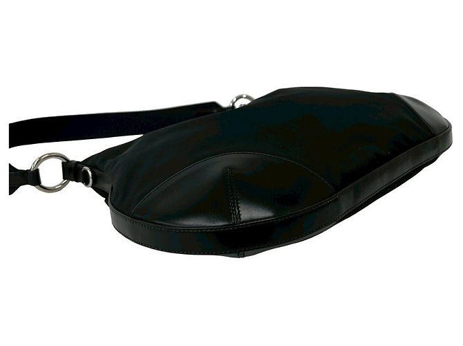 Tote a spalla in nylon e pelle Prada Nero - vista 7
