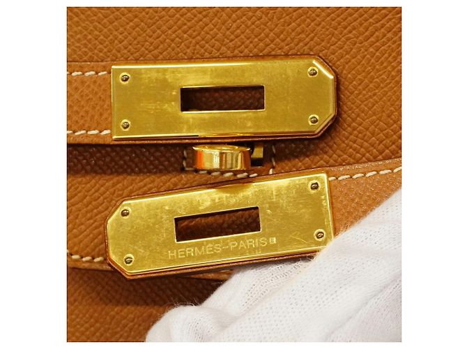 Hermès Borsa Hermes Birkin 35 in pelle Epsom Gold D'oro - vista 10