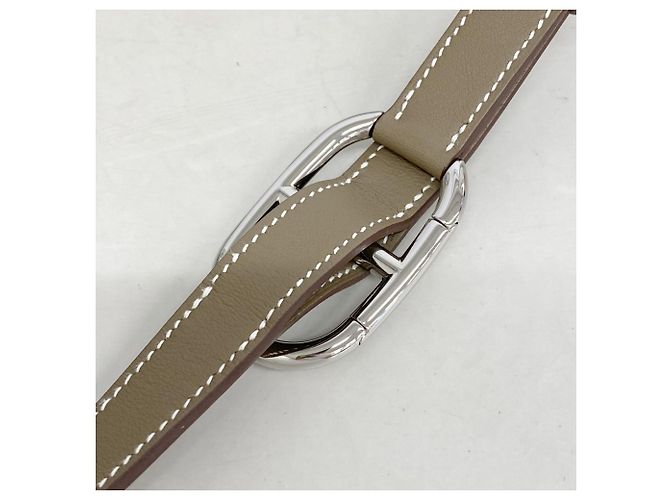 Borsa a tracolla Hermès in grigio Etoupe Taupe - vista 8