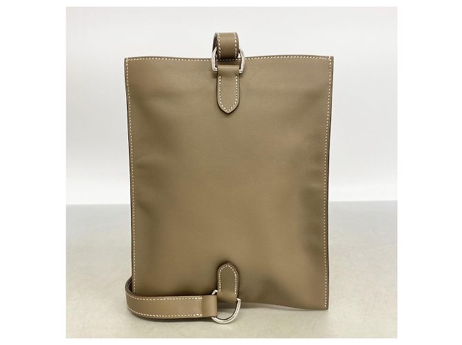 Borsa a tracolla Hermès in grigio Etoupe Taupe - vista 9