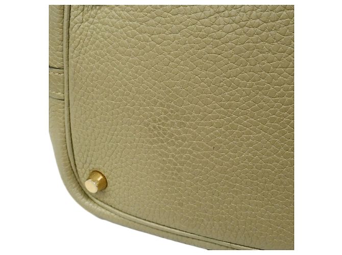 Hermès Borsa Hermes Picotin Lock PM in pelle Taurillon Clemence grigia Marrone - vista 10