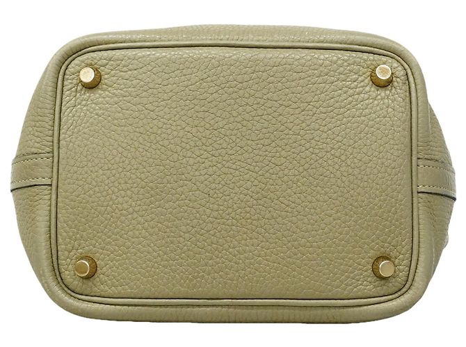 Hermès Borsa Hermes Picotin Lock PM in pelle Taurillon Clemence grigia Marrone - vista 3