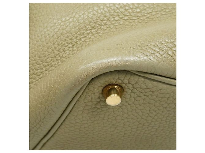 Hermès Borsa Hermes Picotin Lock PM in pelle Taurillon Clemence grigia Marrone - vista 7