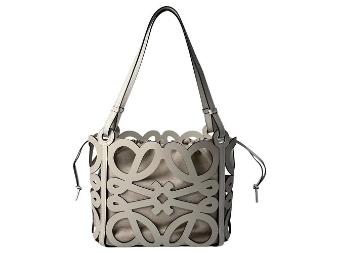 Borsa Tote Loewe Anagram Cutout da donna Bianco - vista 2