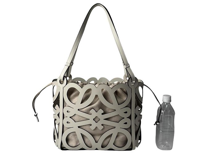 Borsa Tote Loewe Anagram Cutout da donna Bianco - vista 8
