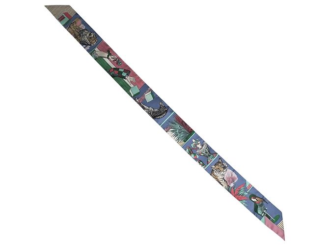 Hermès Foulard Twilly Hermes Grand Théâtre Nouveau Rosa Blu - vista 3