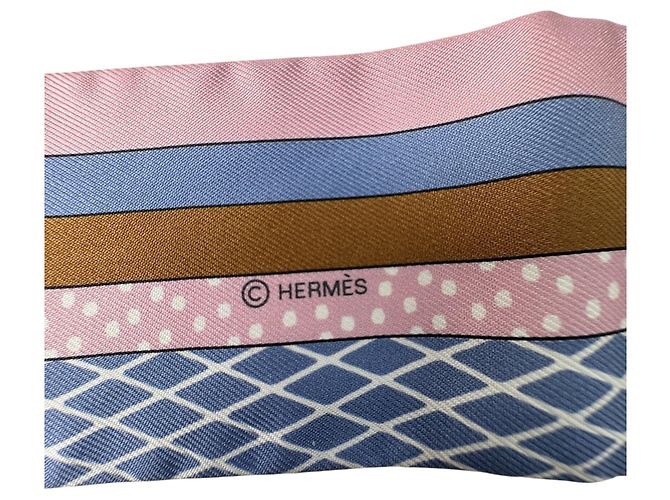 Hermès Foulard Twilly Hermes Grand Théâtre Nouveau Rosa Blu - vista 6