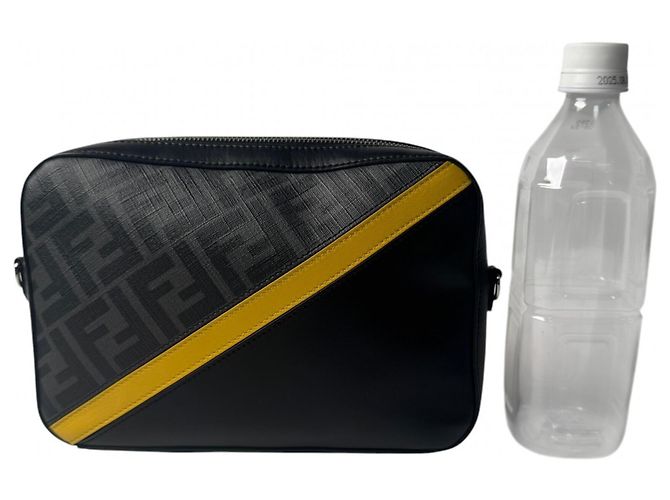 Borsa a tracolla Fendi Diagonal Marrone Nero Giallo - vista 10