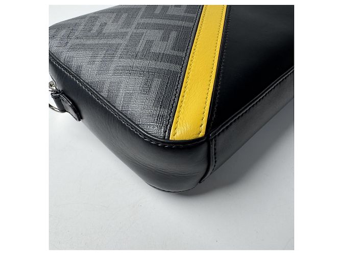 Borsa a tracolla Fendi Diagonal Marrone Nero Giallo - vista 11