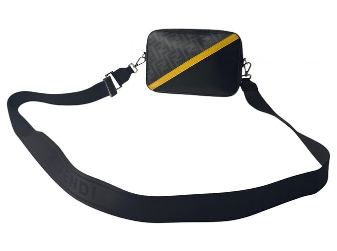 Borsa a tracolla Fendi Diagonal Marrone Nero Giallo - vista 2