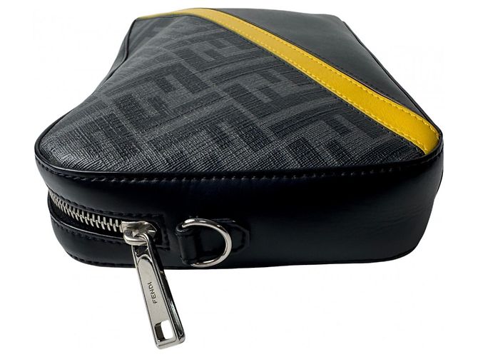 Borsa a tracolla Fendi Diagonal Marrone Nero Giallo - vista 4