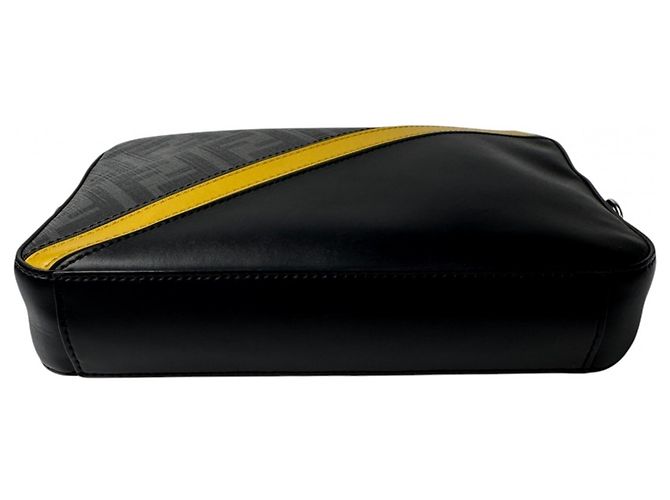 Borsa a tracolla Fendi Diagonal Marrone Nero Giallo - vista 6